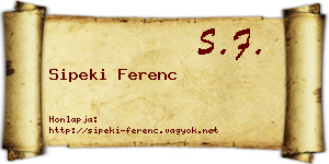 Sipeki Ferenc névjegykártya