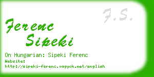 ferenc sipeki business card